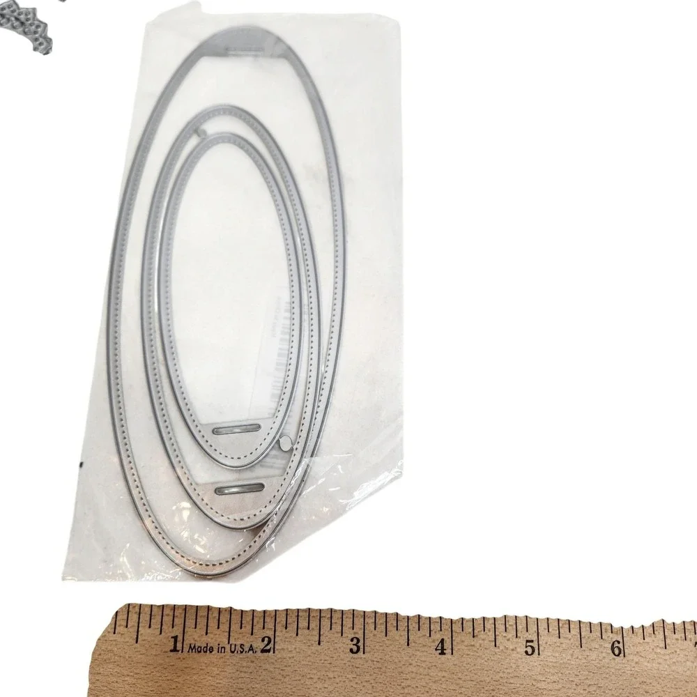 Oval Circle Nesting Cutting Dies Lot Silver Metal Scrapbook Cardmaking Frames